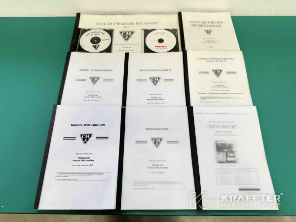 Manuels d'utilisation pour Tour CNC CMZ TX66 Y2 Quattro 90113