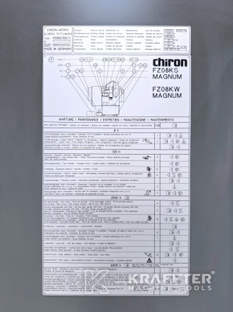Plaque signalétique CHIRON FZ 08K S HSP 90066