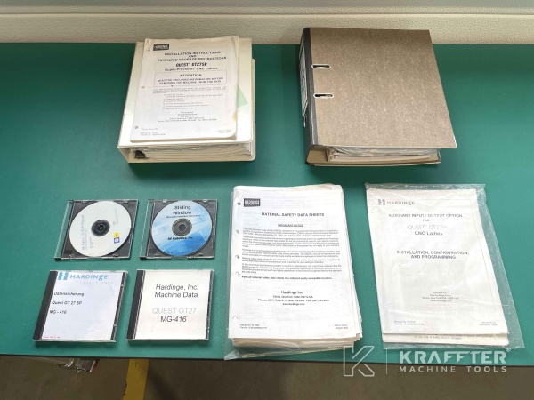 Manuels d'utilisation pour Tour CNC HARDINGE Super Precision GT 27 SP 90087
