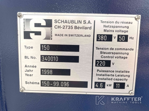 Plaque signalétique d'un tour Schaublin 150 (19)